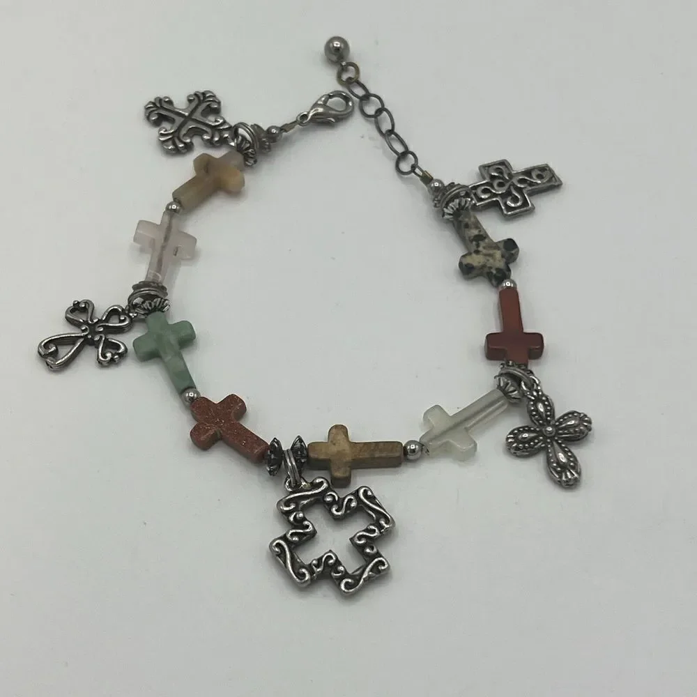 Women’s Stone & Cross Bracelet